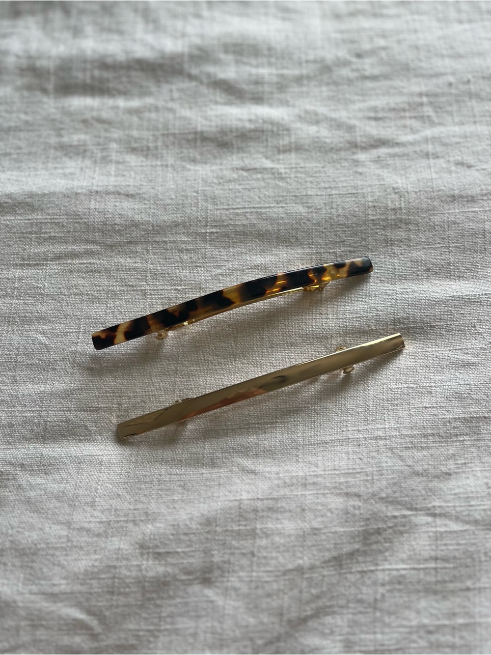 Tortoiseshell and Gold Hair Clip Set - Large / Oversized